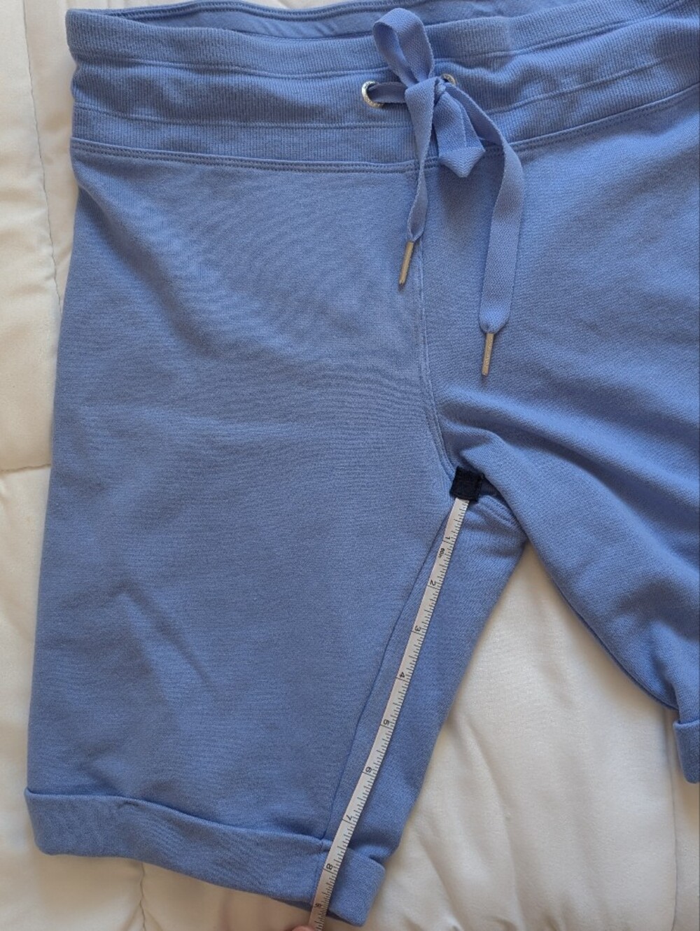 Calvin Klein Performance Size Medium Terrycloth Drawstring Shorts - Light Blue - Picture 8 of 15